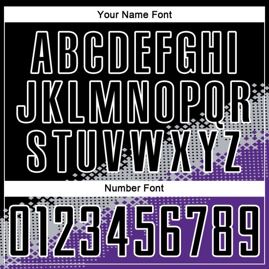 Jersey Uniform Schwarz Geometrische Fußball Form Benutzerdefinierte Gradienten Sublimation Grau-Lila Jersey Uniform Schwarz Geometrische Fußball Form Benutzerdefinierte Gradienten Sublimation Grau-Lila