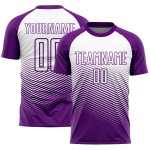 Jersey Uniform Abstrakte Dreiecke Fußball Geometrisch Lila Custom Sublimation Weiß