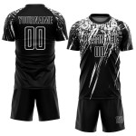 Uniform Custom Schwarz Jersey Sublimation Weiß Fußball Uniform Custom Schwarz Jersey Sublimation Weiß Fußball