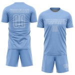 Form Uniform Blau Fußball Sublimation Custom Jersey Licht Geometrisch Weiß