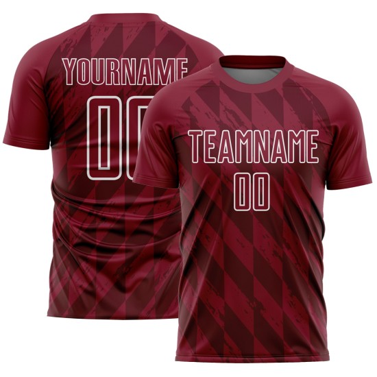 Formen Sublimation Geometrische Weiß Jersey Uniform Crimson Custom Fußball Formen Sublimation Geometrische Weiß Jersey Uniform Crimson Custom Fußball