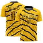 Uniform und Linien schwarz gelb Fußball Jersey benutzerdefinierte Punkte Sublimation