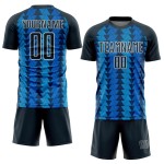 Custom Uniform US Sublimation Jersey Navy-Weiß Blau Navy Dreieck Formen Fußball Custom Uniform US Sublimation Jersey Navy-Weiß Blau Navy Dreieck Formen Fußball