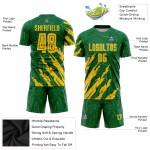 Sublimation Gold Kelly Fußballuniform Trikot Grün Custom