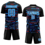 Lines Custom Soccer Black Sky Jersey Blau-Weiß Sublimation Uniform
