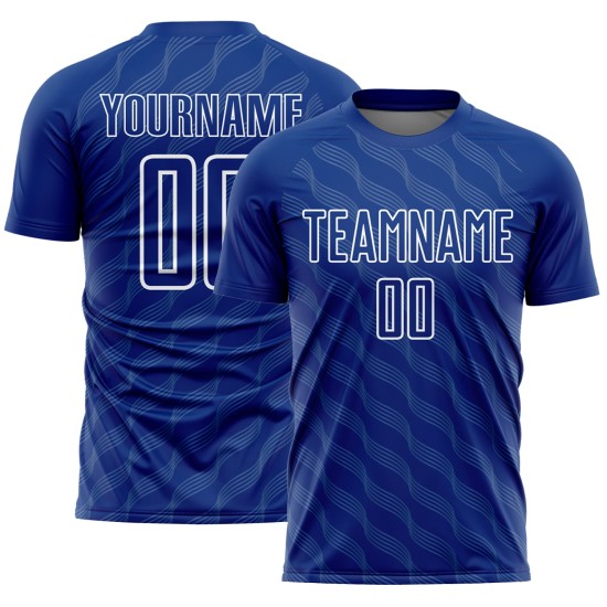 Shape Waves Royal Sublimation Uniform Trikot Fußball Custom Weiß Shape Waves Royal Sublimation Uniform Trikot Fußball Custom Weiß