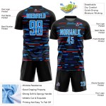 Lines Custom Soccer Black Sky Jersey Blau-Weiß Sublimation Uniform