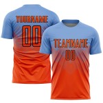 Jersey Custom Blau Sublimation Uniform Orange-Schwarz Licht Fußball