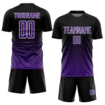 Sublimation Jersey Uniform Lila-Weiß Linie Schwarz Custom Gradienten Fußball