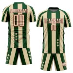 Jersey City Creme Fußballstars Grün-Crimson Uniform Custom und Quadrate Sublimation