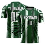 Fußball Sublimation Trikot Nadelstreifen Weiß-Schwarz Uniform Grün Custom Fußball Sublimation Trikot Nadelstreifen Weiß-Schwarz Uniform Grün Custom