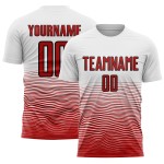 Linie Uniform Sublimation Weiß Gradienten Benutzerdefinierte Rot-Schwarz