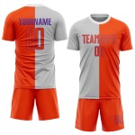 Mode Uniform Sublimation Split Jersey Custom Fußball Grau Orange-Lila