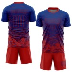 Rote Sublimationsuniform Royal Jersey Fußball Custom Rote Sublimationsuniform Royal Jersey Fußball Custom