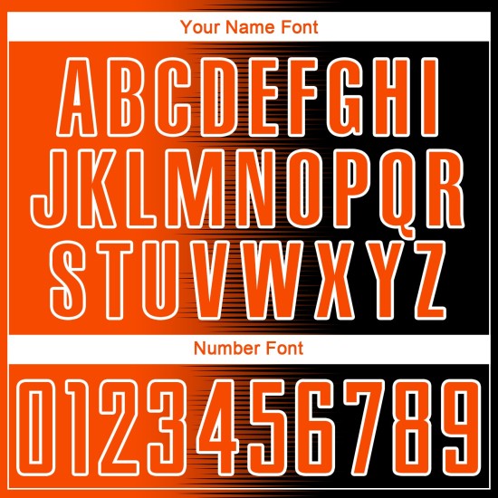 Jersey Gradient Custom Fußball Orange-Weiß Sublimation Linie Schwarz Uniform Jersey Gradient Custom Fußball Orange-Weiß Sublimation Linie Schwarz Uniform