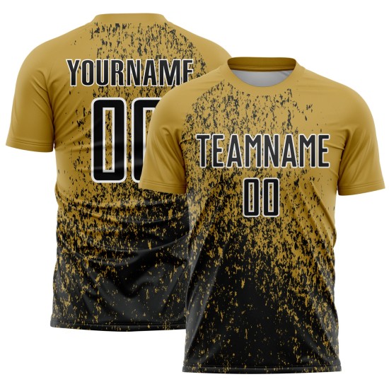 Fragment Custom Art Alte Abstrakte Jersey Schwarz-Weiß Fußball Gold Sublimation Uniform