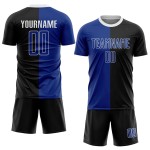 Schwarz Sublimation Split Custom Jersey Royal-Weiß Fashion Uniform Fußball