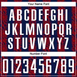 Jersey Form Abstrakte Sublimation Fußball Custom Navy Uniform Weiß-Rot