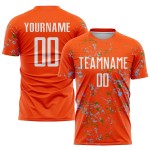 Jersey Abstrakte Kunst Fragment Sublimation Hellgrün Blau-Gras Custom Fußball Orange Uniform Jersey Abstrakte Kunst Fragment Sublimation Hellgrün Blau-Gras Custom Fußball Orange Uniform