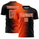 Jersey Gradient Custom Fußball Orange-Weiß Sublimation Linie Schwarz Uniform Jersey Gradient Custom Fußball Orange-Weiß Sublimation Linie Schwarz Uniform