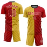 Gold Fußballuniform Rot-Weiß Trikot Sublimation Custom