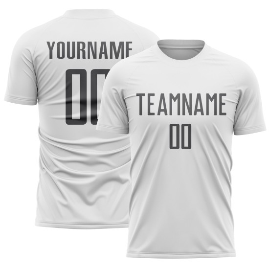 Fußballtrikot Weiß Custom Steel Uniform Grau Sublimation Fußballtrikot Weiß Custom Steel Uniform Grau Sublimation