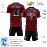 Schwarz-Weiß Uniform Custom Fußball Linien Jersey Maroon Sublimation Schwarz-Weiß Uniform Custom Fußball Linien Jersey Maroon Sublimation