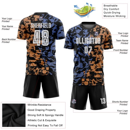 Fußball Sublimation Custom Uniform Weiß-Schwarz Jersey Figur Dritte Fußball Sublimation Custom Uniform Weiß-Schwarz Jersey Figur Dritte