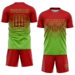 Sublimation Fußballtrikot Rot Grün Benutzerdefinierte Uniform Neon