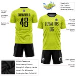Schwarz-Weiß Fußballuniform Gold Sublimation Custom Jersey