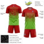 Sublimation Fußballtrikot Rot Grün Benutzerdefinierte Uniform Neon