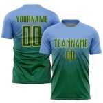 Benutzerdefinierte Uniform Blau Kelly Trikot Fußball Licht Sublimation Grün-Gold