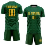 Jersey Grün Benutzerdefinierte Sublimation Geometrische Grün Fußball Gold-Kelly Formen Uniform