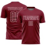 Form Weiß Jersey Fußball Crimson Benutzerdefinierte Geometrische Uniform