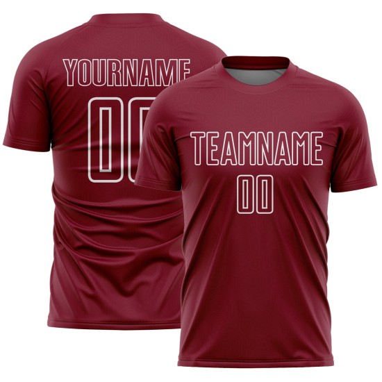Form Weiß Jersey Fußball Crimson Benutzerdefinierte Geometrische Uniform