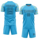 Geometrische Himmel Fußball Sublimation Form Jersey Schwarz Custom Uniform Blau Geometrische Himmel Fußball Sublimation Form Jersey Schwarz Custom Uniform Blau