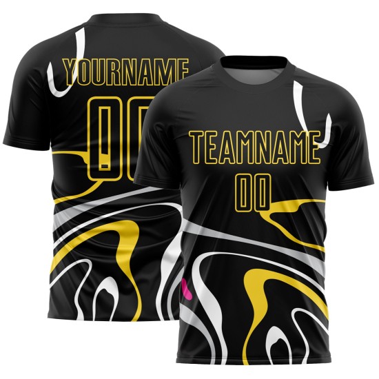 Jersey Formen Schwarz Gold Uniform Flüssigkeit Custom Fußball Sublimation Jersey Formen Schwarz Gold Uniform Flüssigkeit Custom Fußball Sublimation