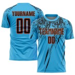 Benutzerdefinierte Sublimation Schwarz-Orange Blau Jersey Sky Uniform Fußball Benutzerdefinierte Sublimation Schwarz-Orange Blau Jersey Sky Uniform Fußball