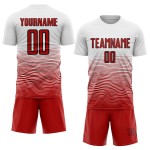 Linie Uniform Sublimation Weiß Gradienten Benutzerdefinierte Rot-Schwarz