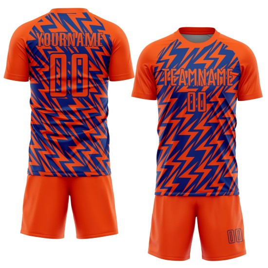 Trikot Sublimation Lightning Uniform Custom Fußball Orange Royal