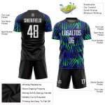 Uniform Custom Weiß-Neon Sublimation Fußball Grün Schwarz Trikot Uniform Custom Weiß-Neon Sublimation Fußball Grün Schwarz Trikot