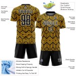 Sublimation Gold Fußball Abstrakte Jersey Schwarz-Weiß Formen Uniform Custom Sublimation Gold Fußball Abstrakte Jersey Schwarz-Weiß Formen Uniform Custom