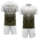 Jersey Uniform Weiß Olive Fußball Custom Sublimation Service Salut To Jersey Uniform Weiß Olive Fußball Custom Sublimation Service Salut To