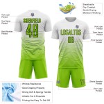 Weiß Fußball Grün-Schwarz Sublimation Uniform Neon Jersey Linie Benutzerdefinierte