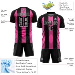 Line Uniform Schwarz Custom Pink-Weiß Trikot Fußball Sublimation Line Uniform Schwarz Custom Pink-Weiß Trikot Fußball Sublimation