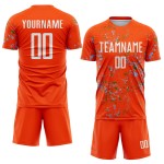 Jersey Abstrakte Kunst Fragment Sublimation Hellgrün Blau-Gras Custom Fußball Orange Uniform Jersey Abstrakte Kunst Fragment Sublimation Hellgrün Blau-Gras Custom Fußball Orange Uniform