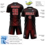 Rot-Weiß Uniform Custom Lines Sublimation Fußballtrikot Schwarz