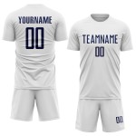 Weißes Trikot, Uniform, benutzerdefinierte Sublimation, Marineblau, Fußball Weißes Trikot, Uniform, benutzerdefinierte Sublimation, Marineblau, Fußball
