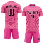 Fußball Geometrische Jersey Schwarz-Medium Uniform Rosa Custom Sublimation Rosa Formen