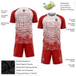 Jersey Weiß Sublimation Rot Benutzerdefinierte Fußballuniform